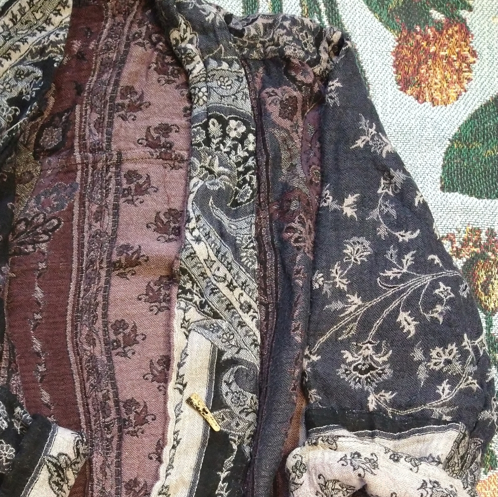 Tagless reversible paisley hippie boho super soft cardigan freesize S/M - Picture 2 of 6